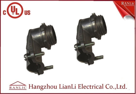 Chine Les garnitures flexibles en acier de conduit serrent 90 le connecteur du degré BX, no. E469552 de dossier d'UL fournisseur