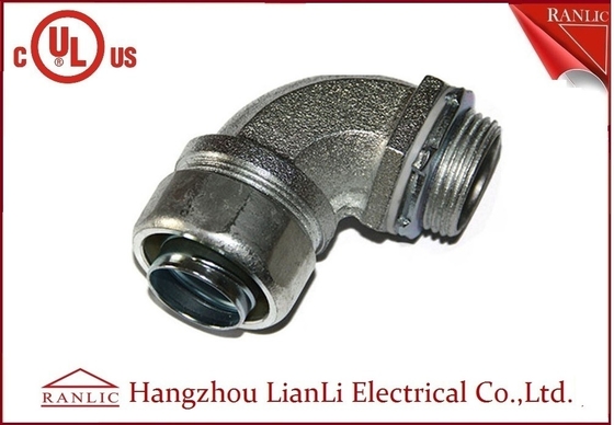 Chine UL de 1/2 la » a énuméré la serrure en acier étanche de fonte malléable le connecteur que flexible isolé a galvanisé 90 degrés fournisseur